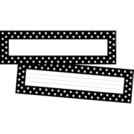 Barker Creek Black & White Dots Bulletin Board Signs/Name Plates, 72/Set 3787